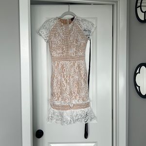 SMALL - PLT White Bodycon Lace Dress
